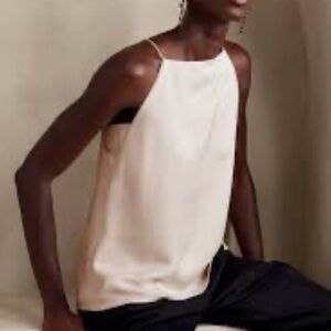 Banana Republic Elegant White Square-Neck Camisole